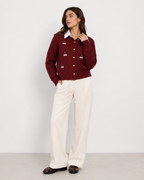 Relaxed Collared Knit Cardigan