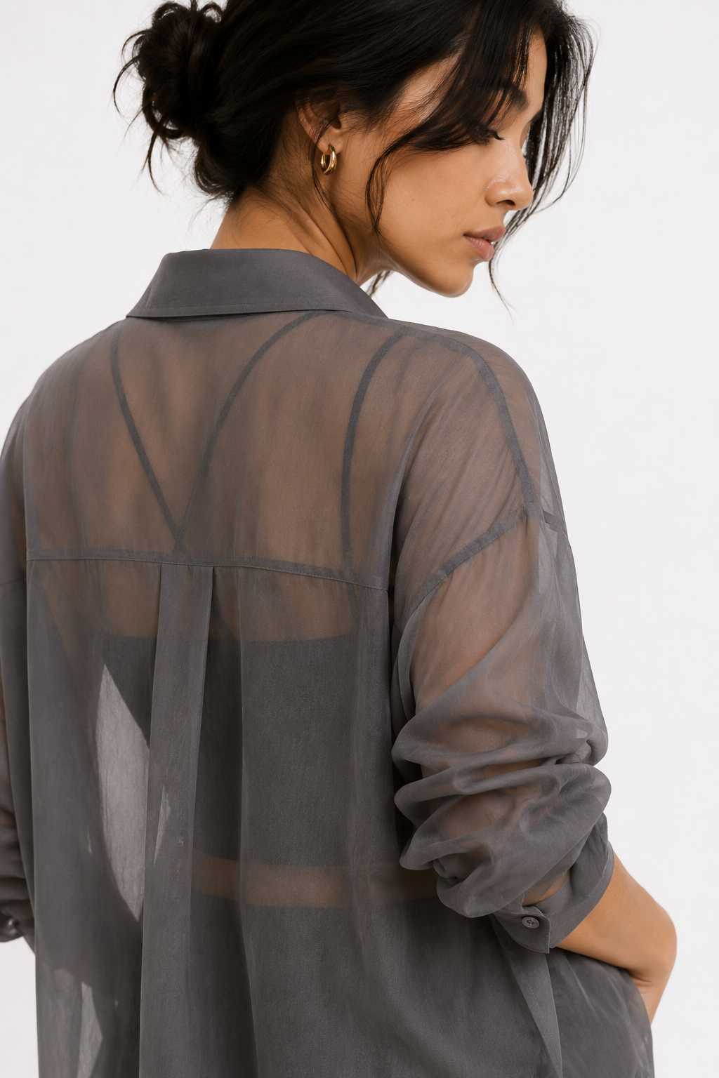 Sheer Organza Relaxed Shirt