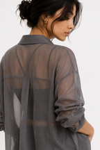 Sheer Organza Relaxed Shirt