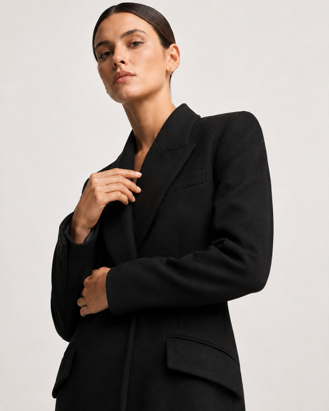 Single-Button High-Collar Coat