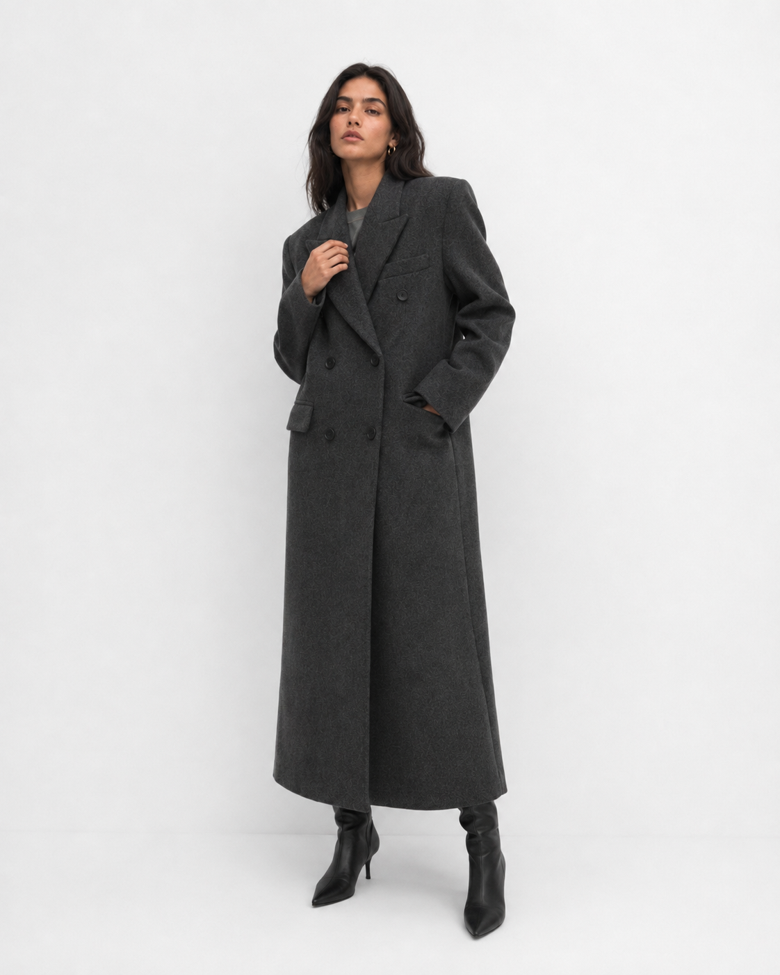 Structured High-Collar Longline Coat