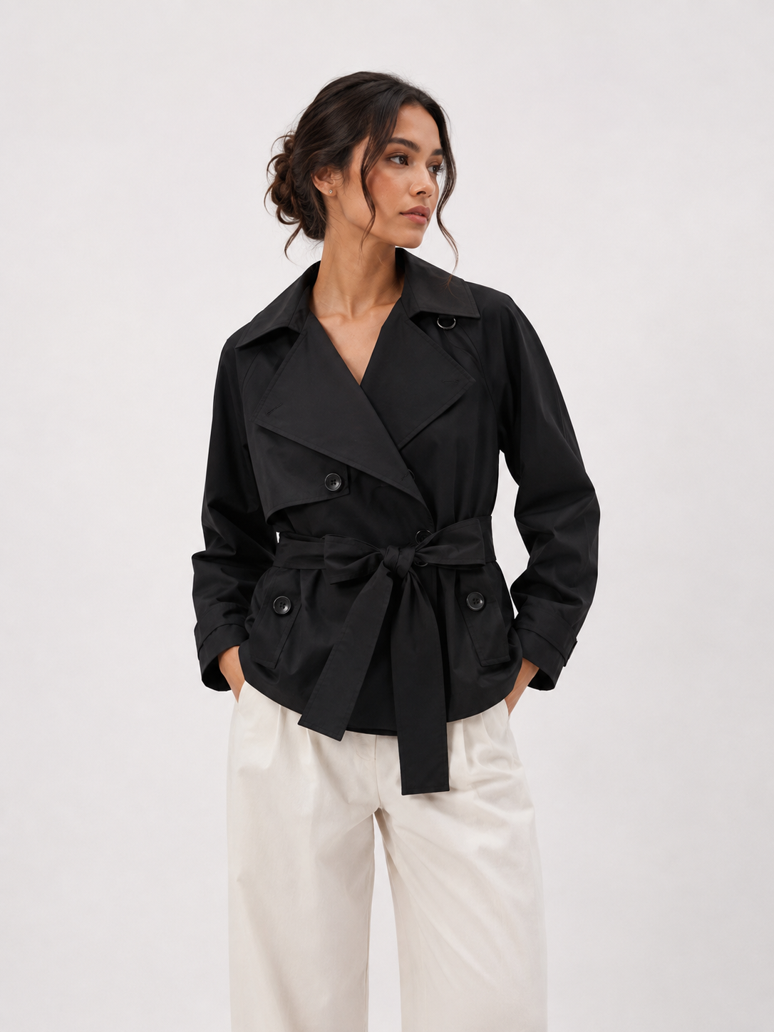 Belted Double-Breasted Trench Jacket
