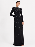 Embellished High-Neck Maxi Dress