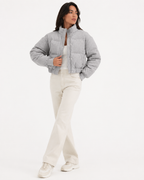 Cropped Padded Funnel-Neck Jacket