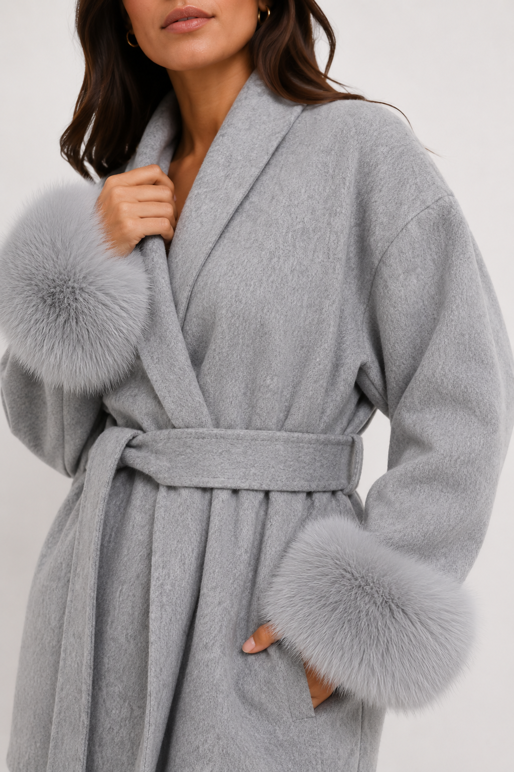 Plush-Trim Open-Front Jacket