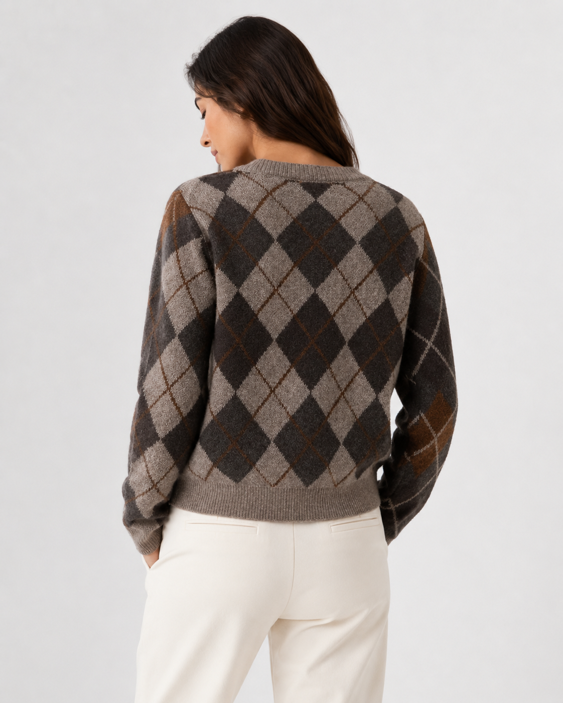 Diamond-Pattern Knit Cardigan