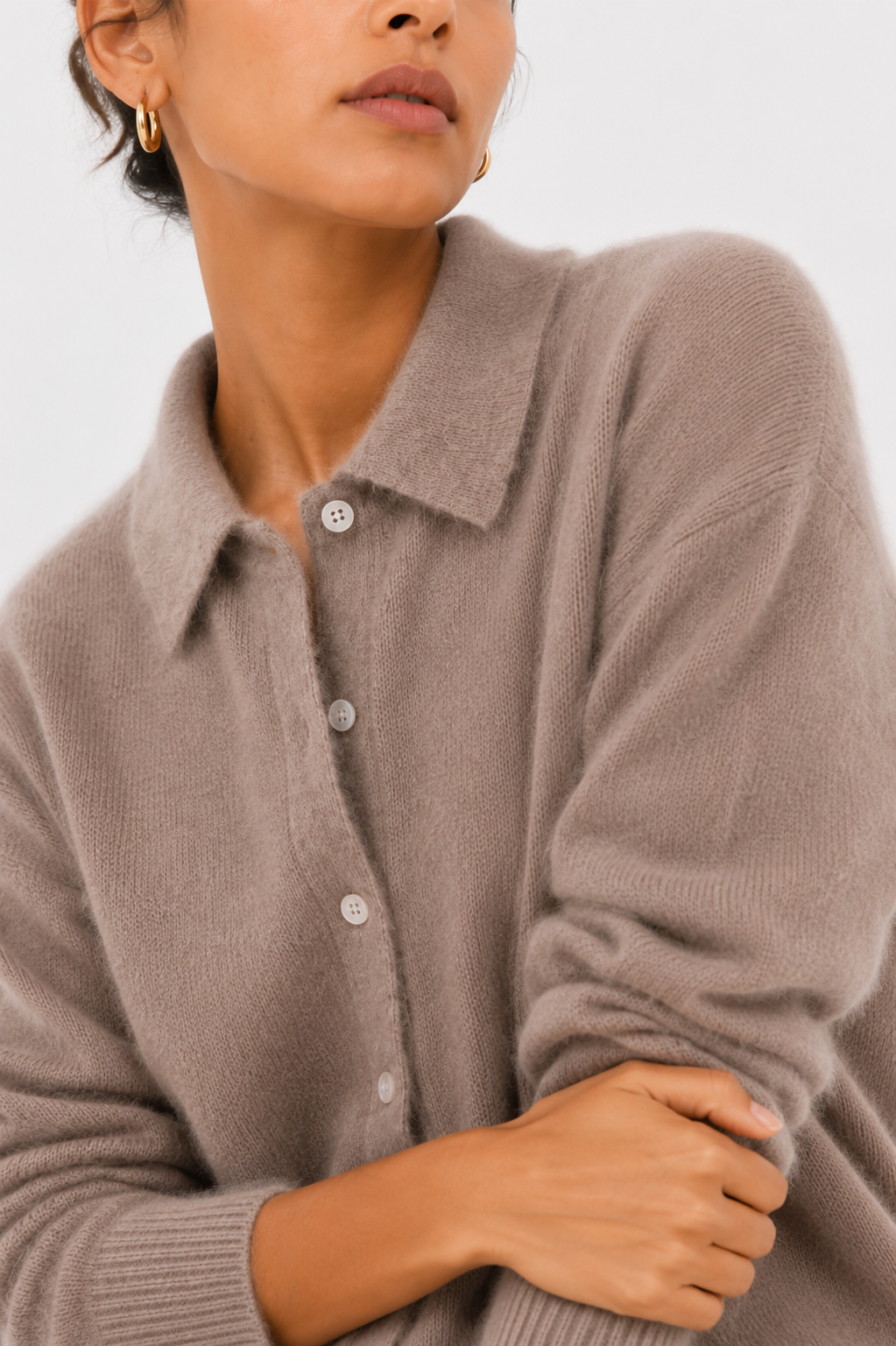 Brushed Collared Cardigan