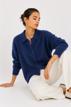 Brushed Collared Cardigan