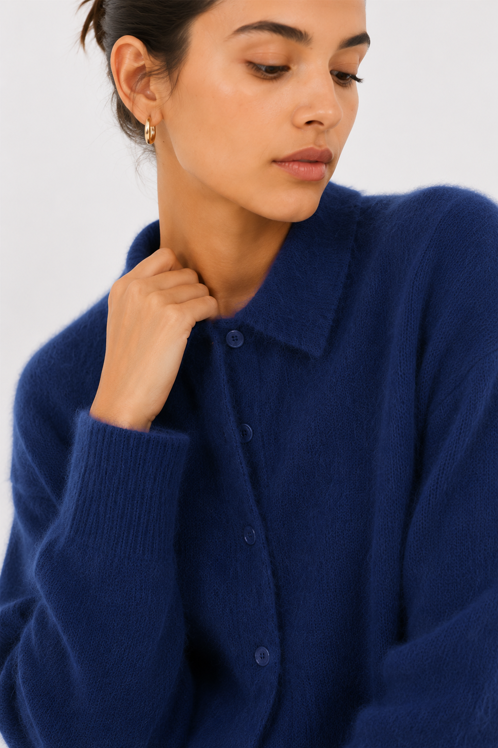 Brushed Collared Cardigan
