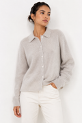 Brushed Collared Cardigan