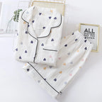 Crêpe-Textured Short Pyjama Set with Contrast Piping