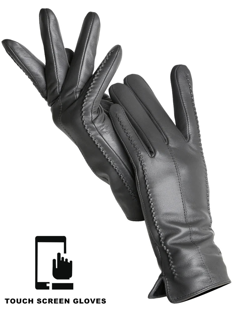 Touchscreen Leather Gloves