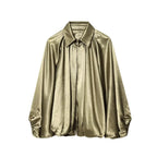 Voluminous Gathered Bomber Jacket