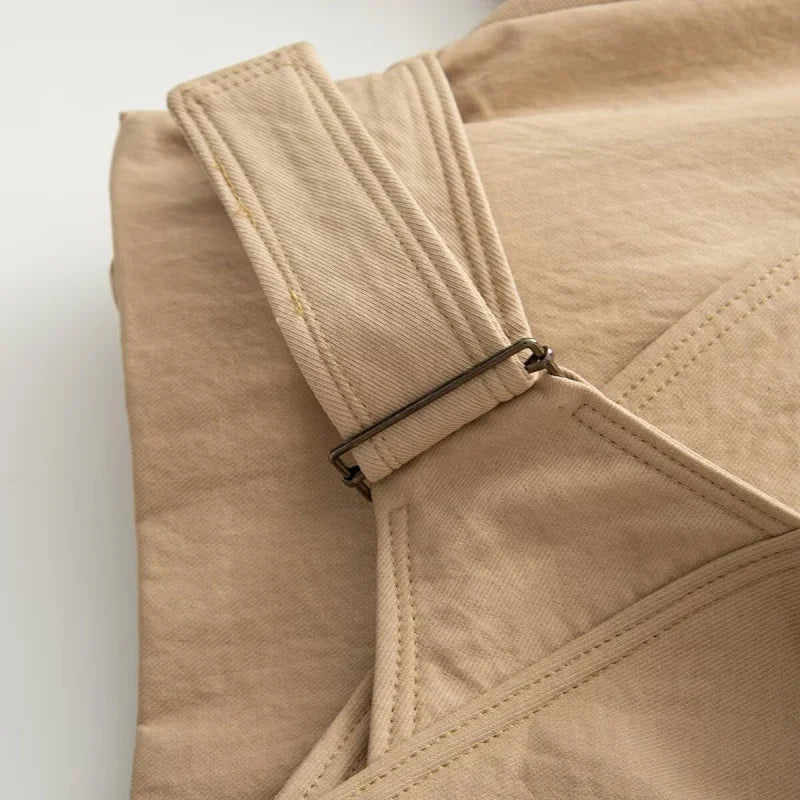 Cropped Wrap-Front Trench Jacket