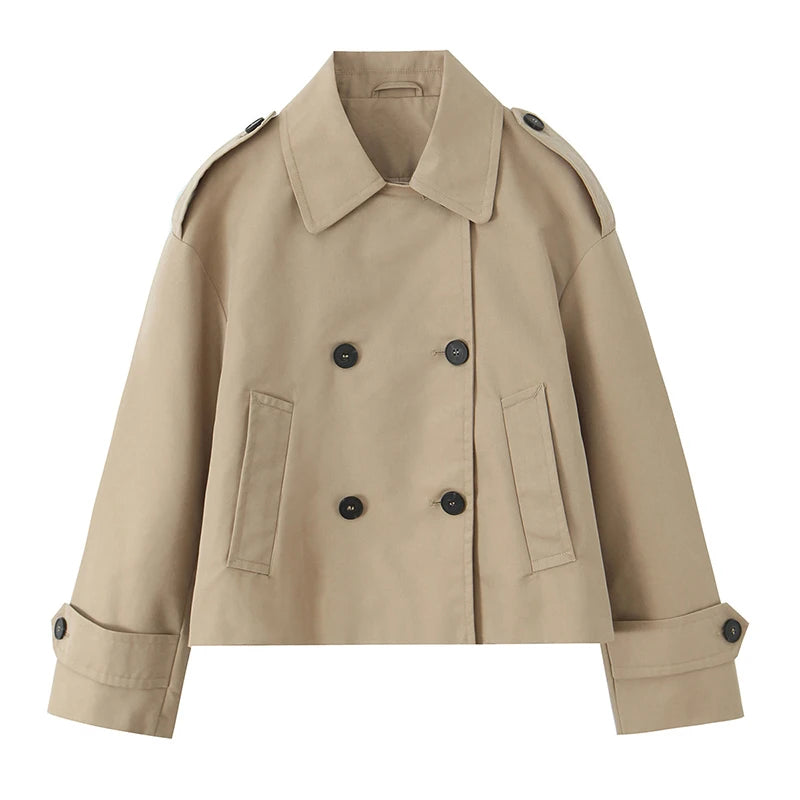 Cropped Double-Button Utility Jacket