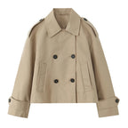 Cropped Double-Button Utility Jacket