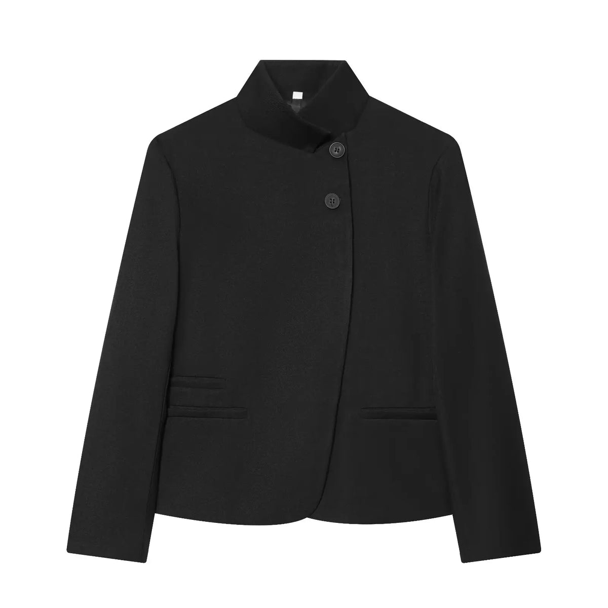 Stand-Collar Button-Front Jacket