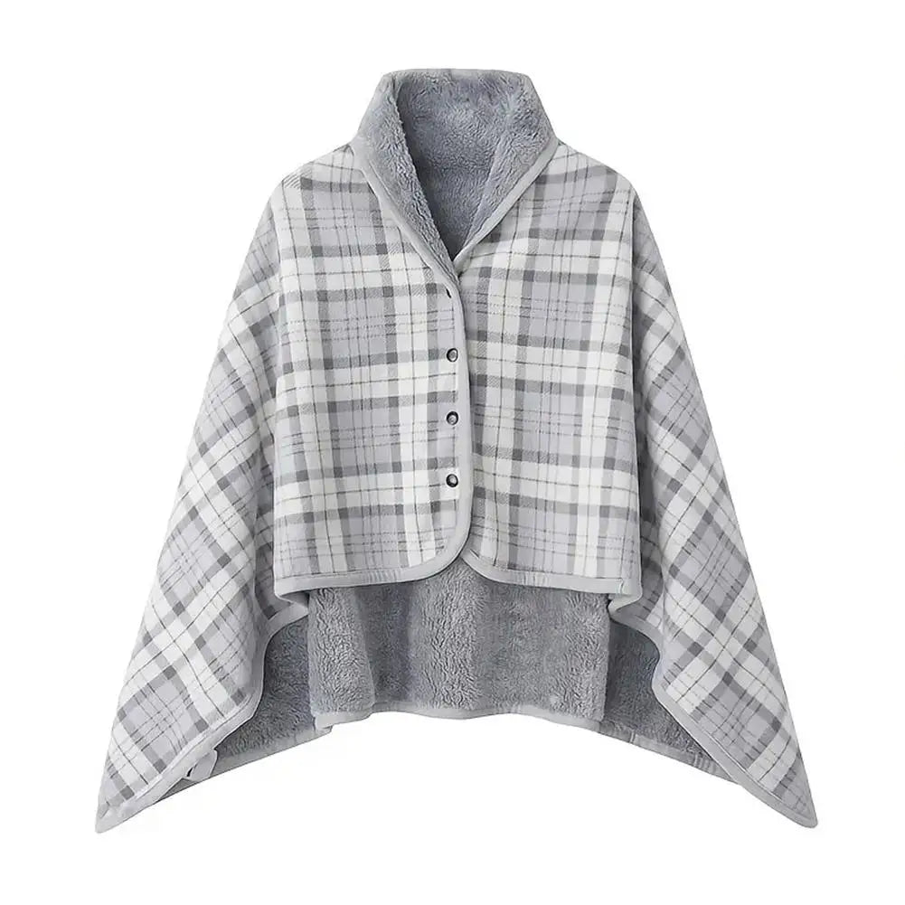 Double-Layer Tartan Blanket Scarf