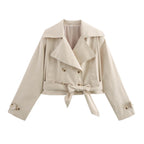 Statement Belted Cropped Trench Jacket