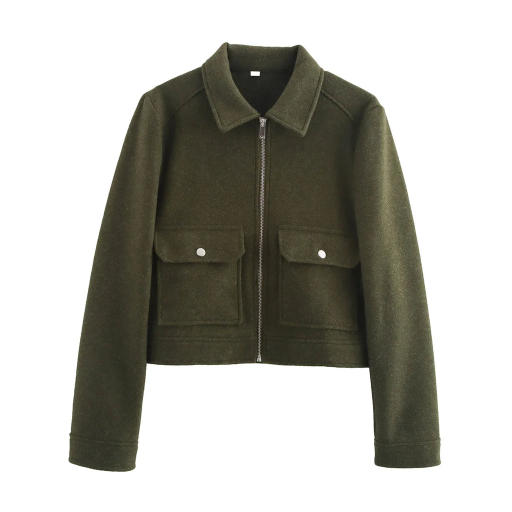 Collared Zip-Front Jacket