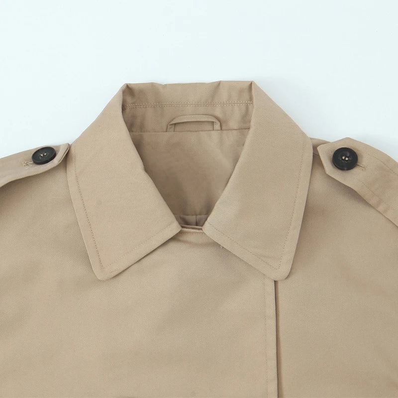 Cropped Double-Button Utility Jacket