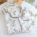 Premium Muslin Cotton Long Pyjama Set with Fine Piping