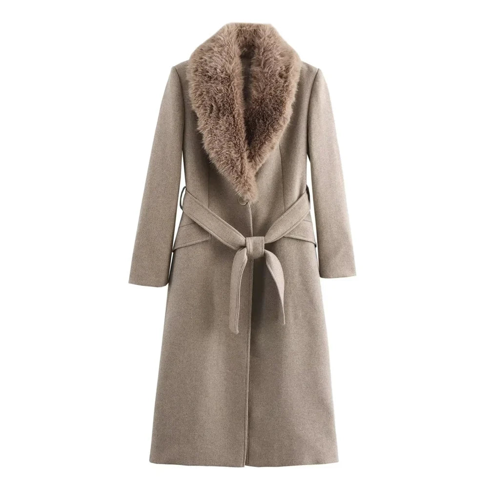 Belted Bordeaux Longline Coat