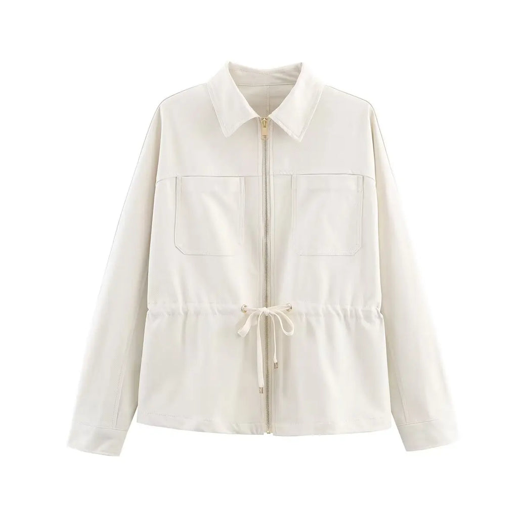 Cinched Utility Jacket and Wide-Leg Trouser Set