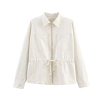 Cinched Utility Jacket and Wide-Leg Trouser Set