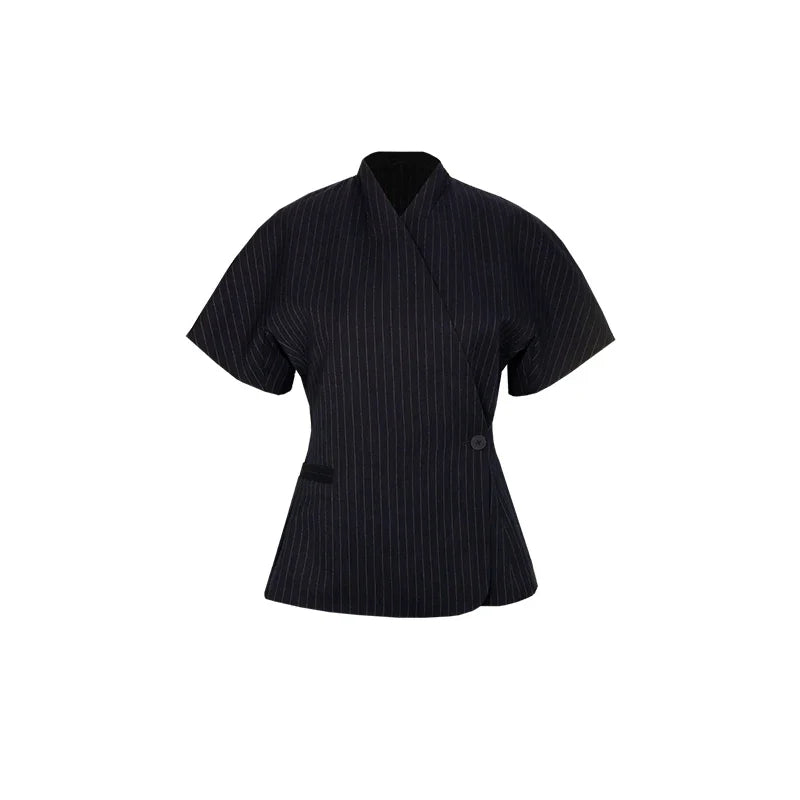 Tailored Wrap-Front Peplum Jacket