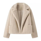 Premium Teddy Shearling Jacket in Cream