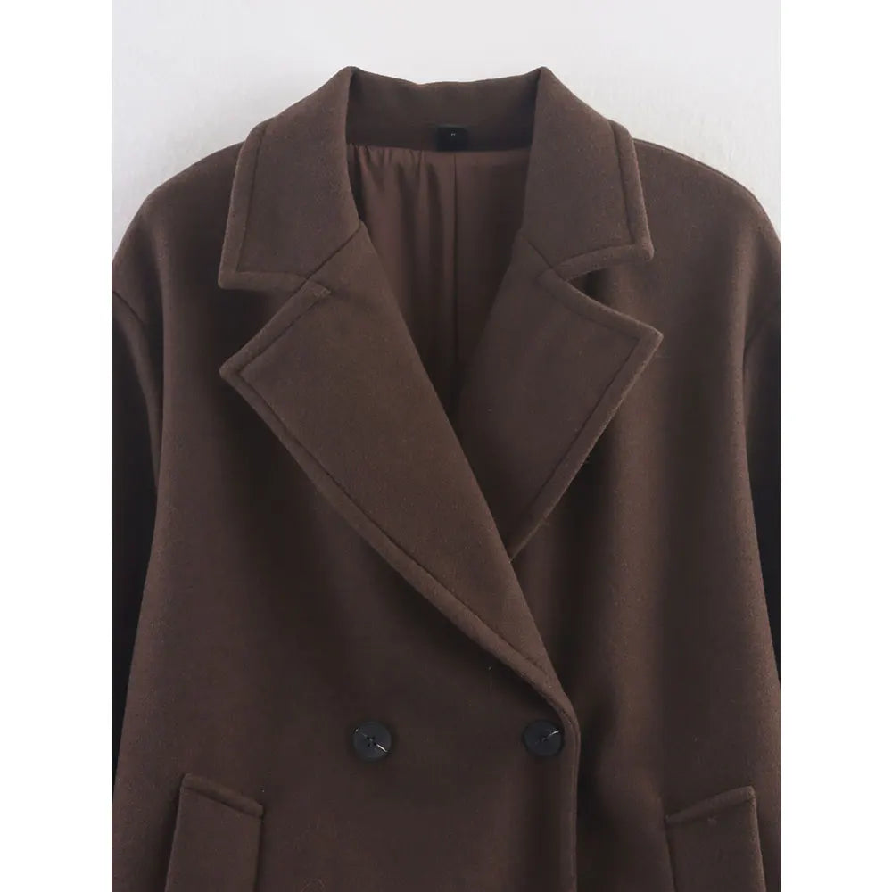 Oversized Notch-Lapel Wool-Blend Coat