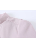 Lavender Mandarin Collar Peplum Suit Set