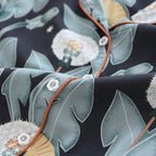 Satin-Finish Long Pyjama Set with Fine Piping