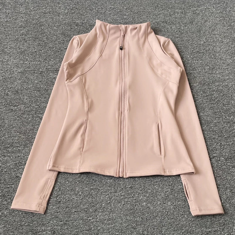Sculpted High-Neck Zip Jacket