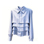 Tiered-Ruffle Tailored Shirt