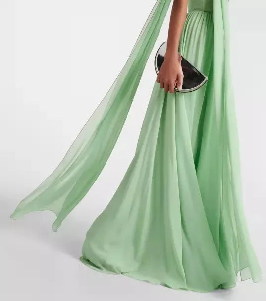 Pleated Halter Maxi Dress