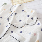 Crêpe-Textured Short Pyjama Set with Contrast Piping