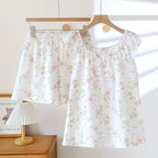 Crêpe-Textured Flutter-Sleeve Pyjama Set