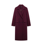 Double Breasted Wool Blend Longline Coat