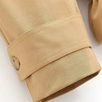 Short Double-Breasted Trench Jacket with Belt
