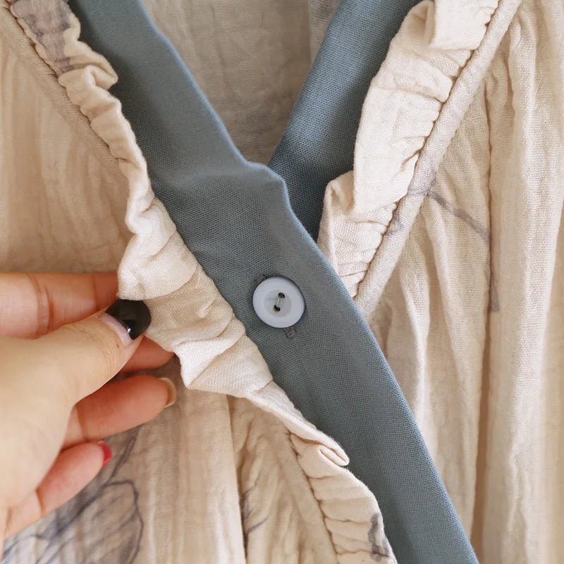 Premium Muslin Cotton Wrap Pyjama Set