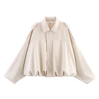 Relaxed Collared Bomber Jacket