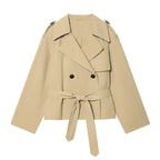 Belted Peplum Trench Jacket