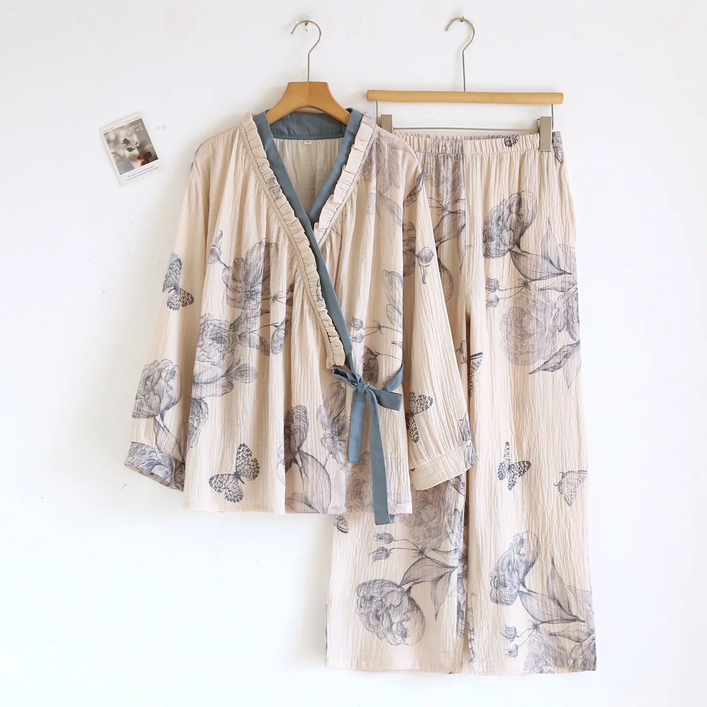 Premium Muslin Cotton Wrap Pyjama Set
