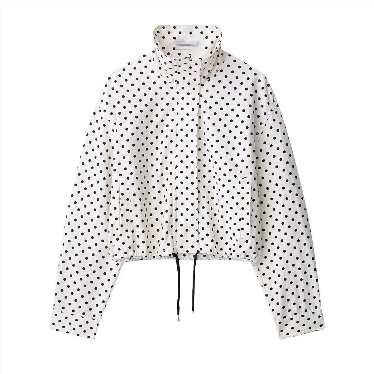 Drawstring Polka-Dot Blouse