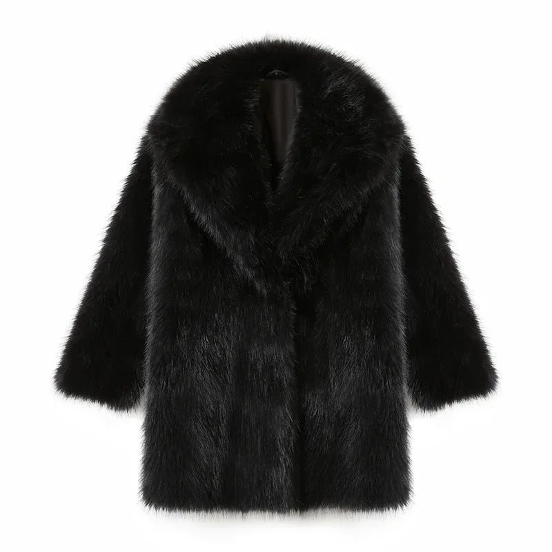 Oversized Shaggy Faux-Fur Coat
