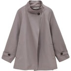 High-Collar Mid-Length Coat