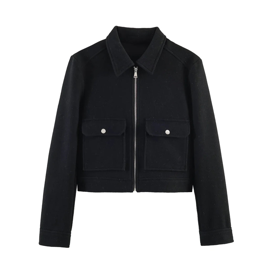 Collared Zip-Front Jacket