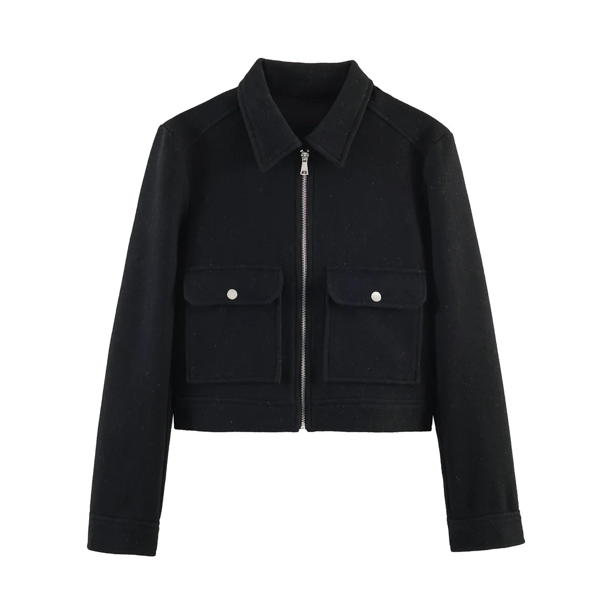 Collared Zip-Front Jacket